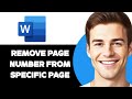 How To Remove Page Number From Specific Page In Ms Word