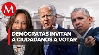 Barack Obama, Joe Biden y Kamala Harris invitan a ciudadanos a votar en EU