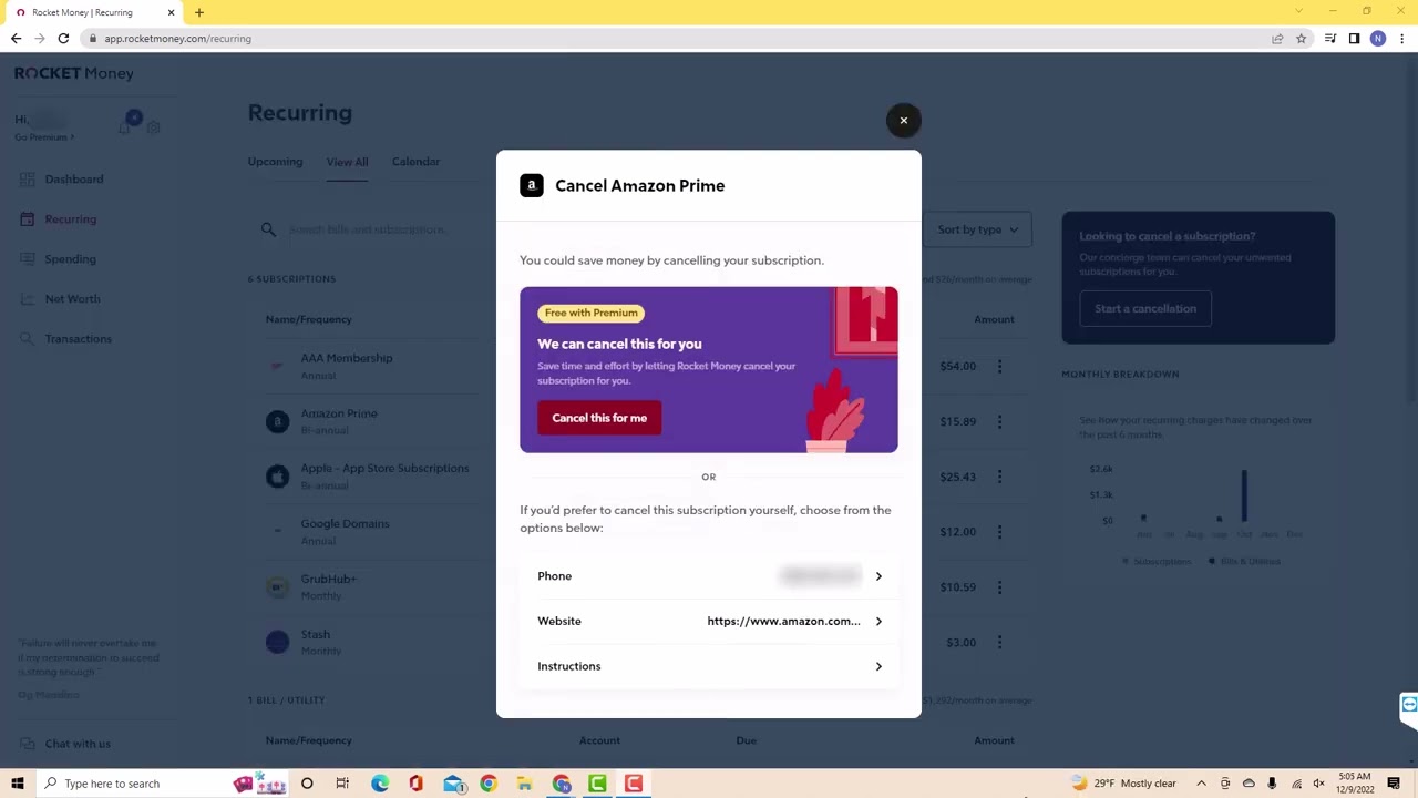 How To Cancel Unwanted Subscriptions Via Rocket Money - YouTube