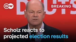 Chancellor Scholz reacts to projected election results in Germany | DW News