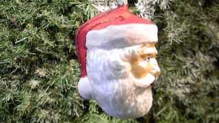 Edwardian Santa Head glass Christmas ornament