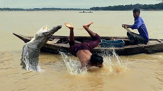 Crocodile Attack Man in Fishing Boat | Animal Attack Fun Made Movie By Wild Fighter