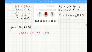 Number Theory: Finding the GCD using the Euclidean & Prime Factorisation methods and MATLAB