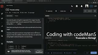 Codewars 7 kyu Truncate a String! Javascript