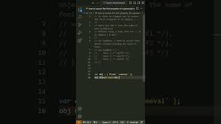 How to access the first property of a Javascript object?