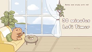 30 minutes - Relax & study with me Lofi | Tunes of Capy #timer #30minutetimer #lofi #relaxing #calm