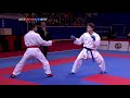 Karate Male Kumite -60kg. Noah Pisino of Switzerland vs Eray Samdan of Turkey