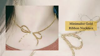 How to Create the Minimalist Gold Ribbon Necklace #diy #beads #giftideas