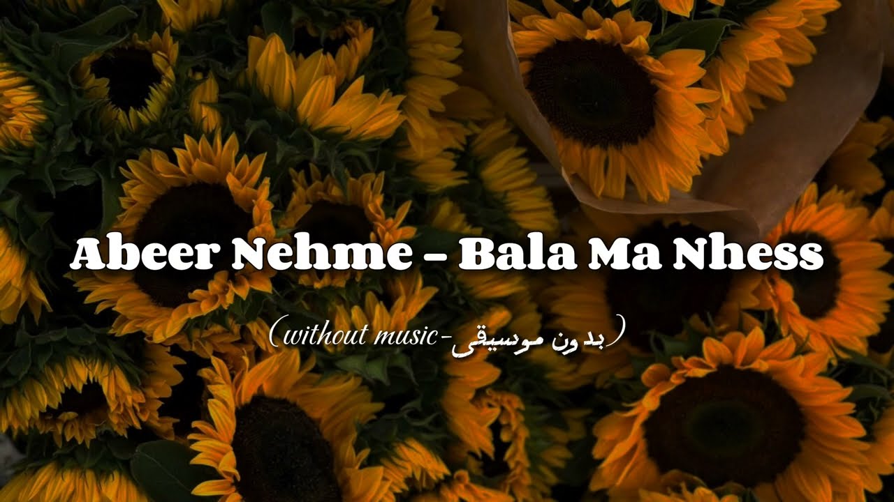 Abeer Nehme-Bala Ma Nhess | عبير نعمة - بلا ما نحس(Acapella-Vocals Only ...