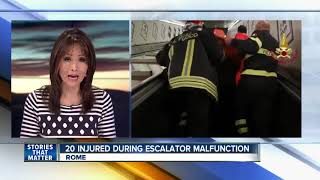 Injuries reported after escalator malfunction