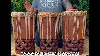 10” and 12” Medium Hawaiian Pahu: Pasifika Drums and Custom Wood Carvings