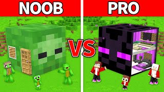 Mikey Family & JJ Family - NOOB vs PRO: Mob House Build Challenge in Minecraft (Maizen)