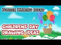 Children's day Poster making ideas 2024 / Childrens day drawing ideas | Happy Children's day drawing