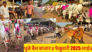 धुळे बैल बाजार live 🔴 4 फेब्रुवारी 2025 || Dhule Bail Bajar #बैलबाजार #धुळे