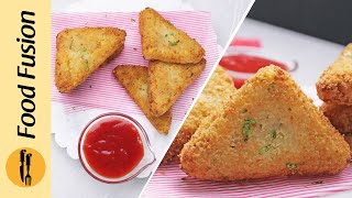 Cheesy Potato Triangles Recipe by Food Fusion