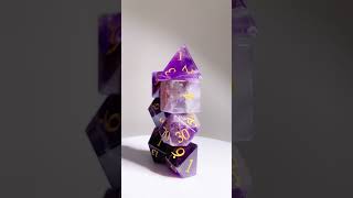 Bear Dice Amethyst Dice: Legends in Purple, DND Arcanist's Secret Treasure #dnddice #dnd #dnddiceset