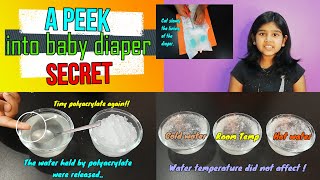 Science Experiment| Hi Kids, Let's Learn on Baby Diaper Secret (Polyacrylate)