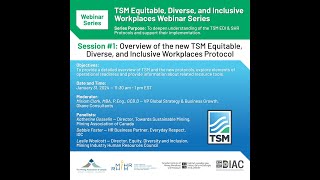 TSM Equitable, Diverse, and Inclusive Workplace Webinar Series Session 1