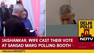 Delhi Election Update | Jaishankar, Wife Cast Their Votes At Sansad Marg Polling Booth