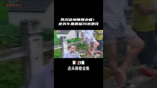 四川達州驚現“詭異水怪”，龍頭牛角濺起30米浪花，嚎叫震耳欲聾 #奇闻