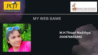 JavaScript 2D Game Development - Java Institute Of Advance Technology - M.H.Thisari Nadithya