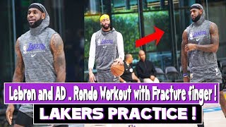 Lakers Practice | Lebron and AD who wins 3 point contest ? Rondo Practices with fractured Finger !!