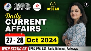 27 - 28 October Current Affairs 2024 | Daily Current Affairs | Current Affairs Today