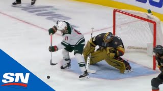 Zach Parise Bats The Puck Between His Legs To Score Beauty On Marc-André Fleury