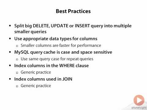 Best practices for MySQL query optimization Best practices for MySQL query optimization