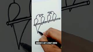 🔴 Draw Love Birds Using Numbers 🐦🐦 | Easy Drawing | Figure Drawing #shorts #ytshorts #drawing