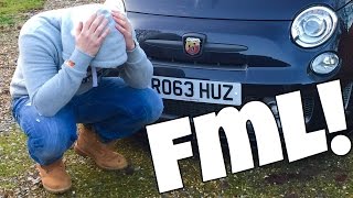 ABARTH 595 - I BROKE MY SPLITTER!! LOWERED CAR FAIL | PROBLEMS