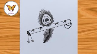 krishna flute drawing| Easy drawing for beginners| @karabiartsacademy6921
