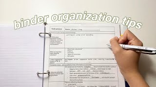 binder organization tips + how to keep it organized 📂