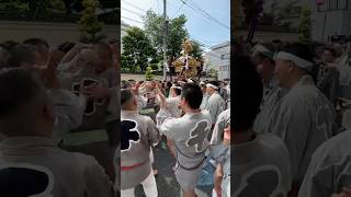 2023 矢先稲荷神社例大祭 千代連の威勢の良い掛け声 本社神輿 かっぱ橋   portable shrine Matsuri Japan YasakiInari Shrine #shorts