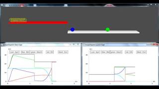 Simulation of an elastic collision between two objects with vpython