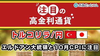 FX【トルコリラ/円】「エルドアン大統領とトルコ10月CPIに注目」注目の高金利通貨　10月27日号 テキスト動画