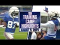 Daniel Jones, Malik Nabers and Isaiah McKenzie | NY Giants Training Camp Highlights (8/4/24) | SNY