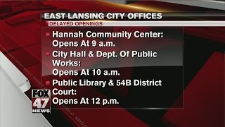 Several East Lansing city offices to open late due to inclement weather