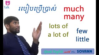 How to use "much, many, lots of, a lot of, few, little" (របៀបប្រើប្រាស់ "much, many, ...")