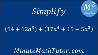 Simplify (14+12a^3)+(17a^4+15-5a^3)