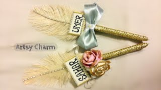 DIY Wedding Pen Decoration // Nikkah Signature Pen // Simple, Easy, Elegant // Make Nikkeh Pen  Home