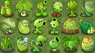 (Plants vs Zombies 2) All GREEN Plants Power-Up! vs ZomPlant vs ZomBotany vs Gargantuar PVZ2