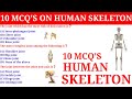 Skeletal system anatomy and physiology || skeletal system quiz ||top 10 human skeleton questions