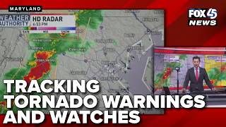 Tornado Warnings tracking through Maryland