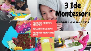 Ide Kegiatan Anak 5 tahun di Rumah| 3 Ide Montessori Mudah Low Budget| Ide Bermain Montessori Balita