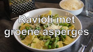 Ravioli with green asparagus recipe