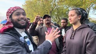 Australian Woman Shuts Down Hate Preacher! Siraj And American Woman Speaker's Corner