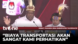 Strategi Paslon No 4 Pilbup Tambrauw Soal Minimnya Akses Jalan | Debat Pilkada 2024 tvOne