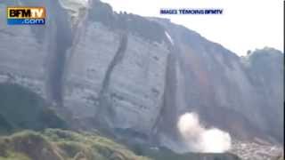 Eboulement d'une falaise à Saint-Jouin-Bruneval