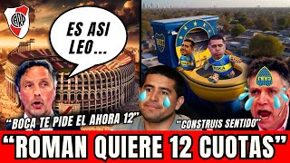 PERO LEO, BOCA ES MUY CHICO AL LADO DE RIVER: BUSCA 12 CUOTAS, NO TERMINA EL ESTADIO Y USA PARLANTES